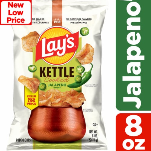 Lay's® Kettle Cooked Jalapeno Kettle Potato Chips 8 oz Lay's® Kettle Cooked Jalapeno Kettle Potato Chips 8 oz