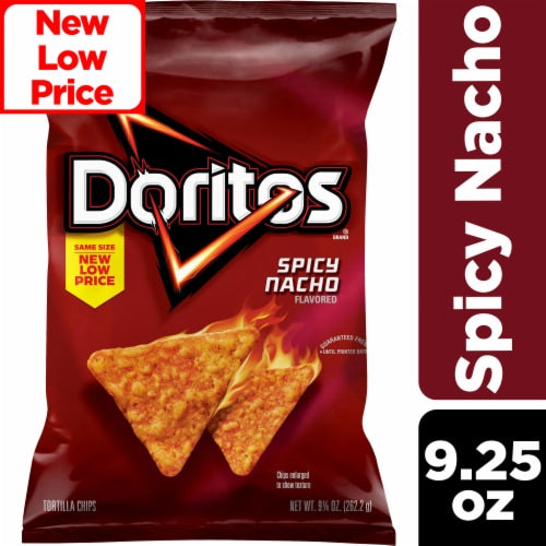 Doritos Spicy Nacho Flavored Tortilla Chips, 9.25 oz Doritos Spicy Nacho Flavored Tortilla Chips, 9.25 oz