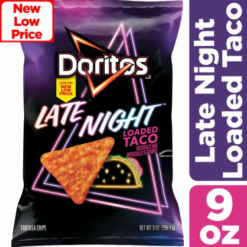 Doritos Tortilla Chips, Late Night Loaded Taco, 9 oz Doritos Tortilla Chips, Late Night Loaded Taco, 9 oz