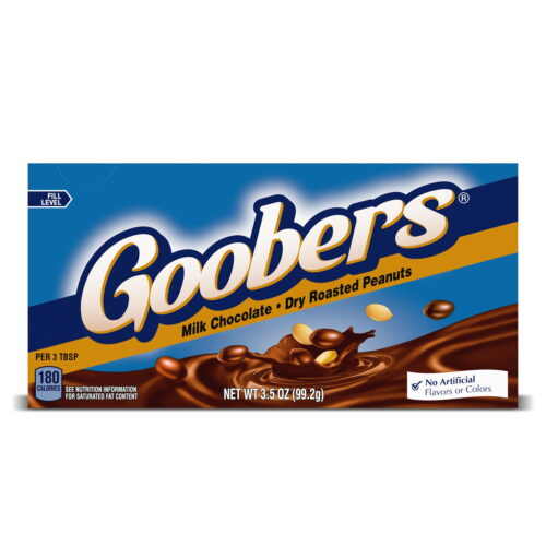 3652 Goobers Milk Chocolate-Covered Peanuts Candy Box 3.5 oz. - 15/Case