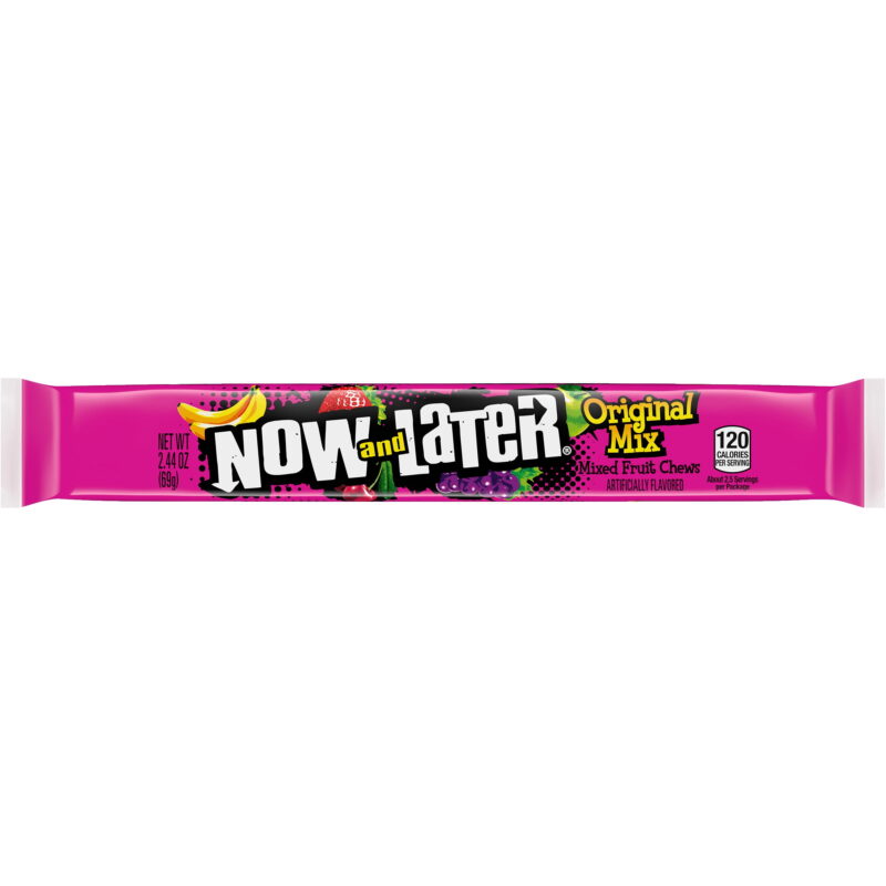 Now & Later Original Mix Bar Gummy Candy-2.44 oz.-24/Box-12/Case