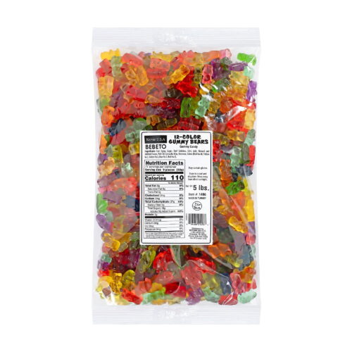 Kervan 12-Color Gummy Bears 5 lb. - 4/Case