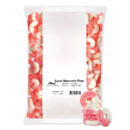 3683 Albanese Gummi Peach Rings 4.5 lb. - 4/Case