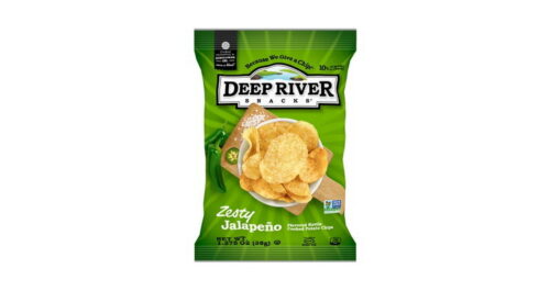 3693 Deep River Snacks Zesty Jalapeno Kettle Potato Chips-1.375 oz.-48/Case