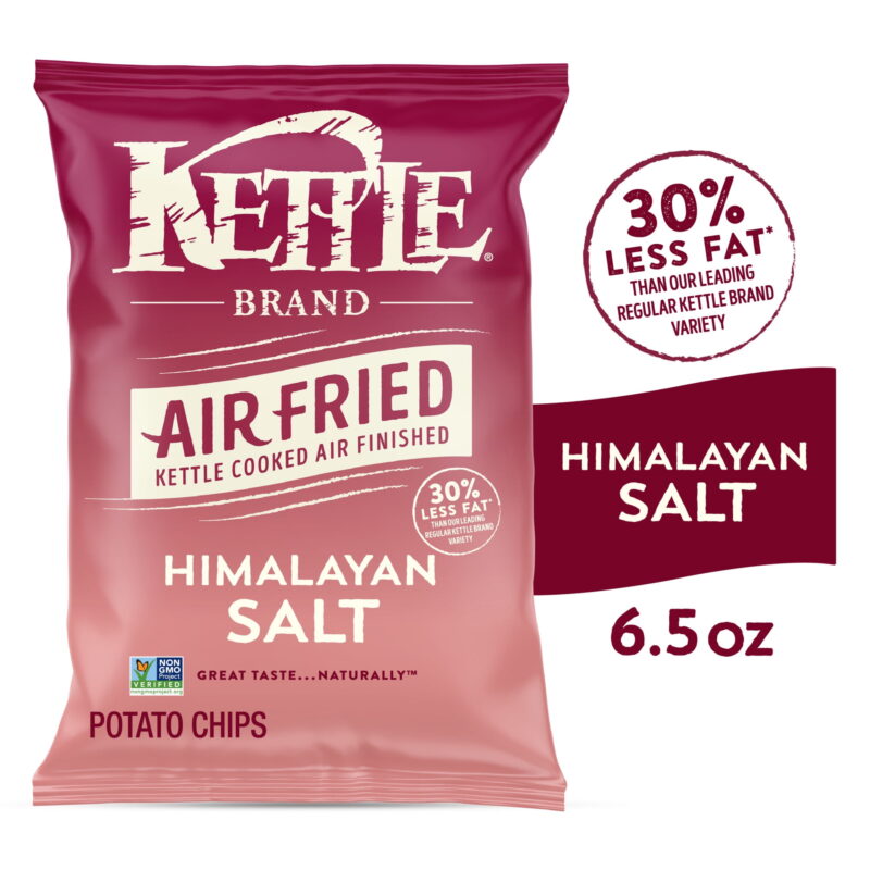 3709 Kettle Foods Air Fried Himalayan Salt Potato Chips Snack Bag-1.7 oz.-6/Case