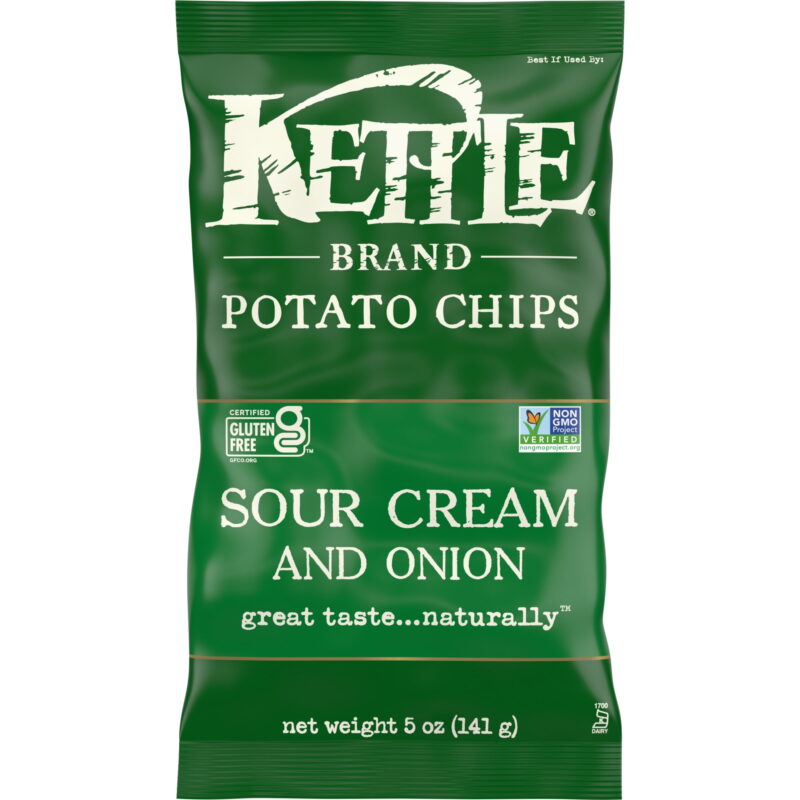 3712 Kettle Foods Potato Chip Sour Cream & Onion-5 oz.-15/Case