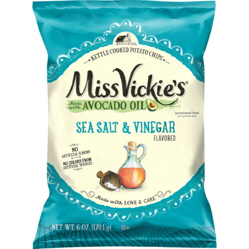 Miss Vickie's Sea Salt & Vinegar Kettle Cooked Potato Chips-1.875 oz.-24/Case