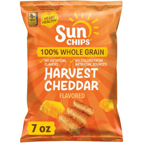Sun Chips Harvest Cheddar Whole Grain Chips 1.5 oz. - 64/Case