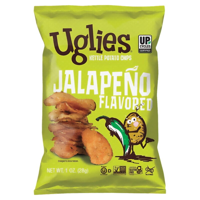 Uglies Jalapeno Kettle Potato Chips 2 oz. - 24/Case