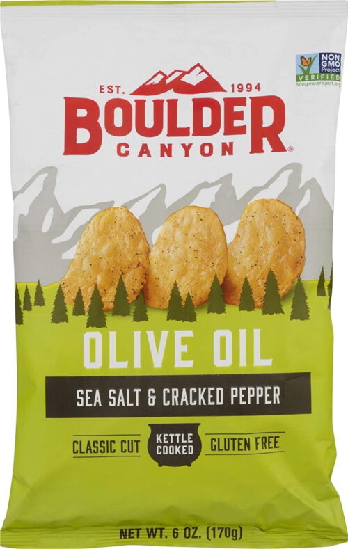 Boulder Canyon Kettle Chips Sea Salt Cracked Pepper-1.5 oz.-55/Case