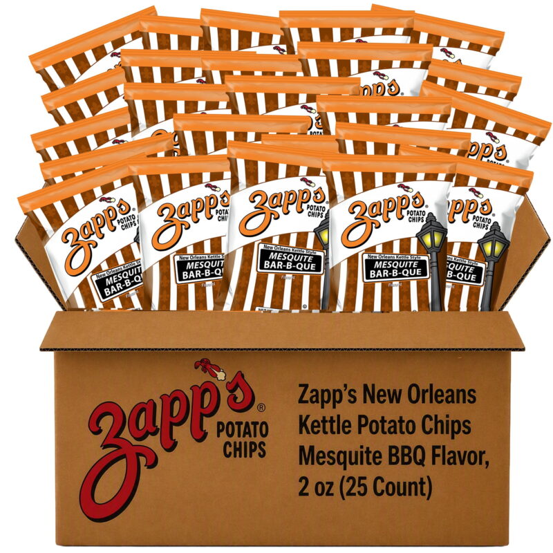 3769 Zapp's Potato Chips Mesquite Bbq Kettle Chips-2.5 oz.-10/Case