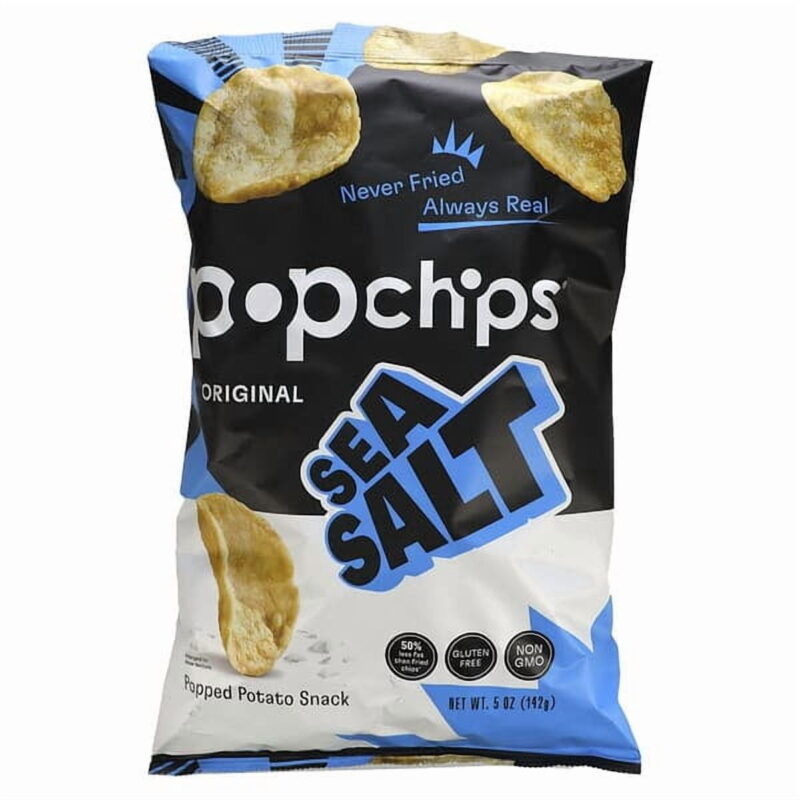 Popchips Sea Salt Popped Potato Chips-0.8 oz.-24/Case
