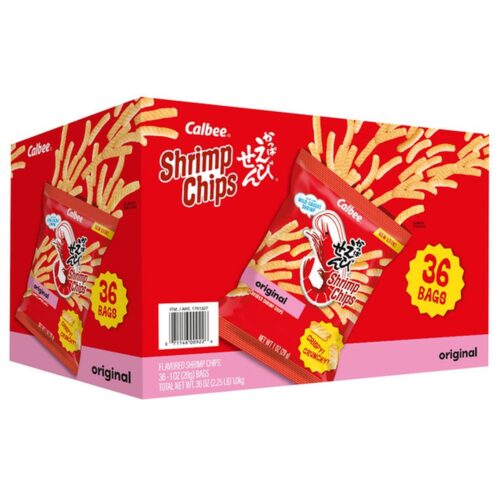 Calbee Shrimp Chips Baked, Original, 1 oz, 36 ct (Case)