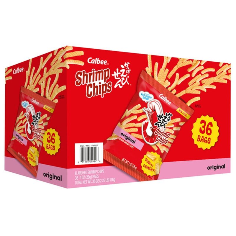 Calbee Shrimp Chips Baked, Original, 1 oz, 36 ct (Case)