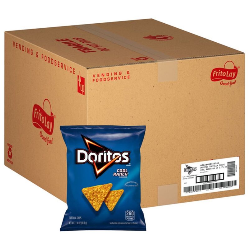 Frito-Lay Doritos Tortilla Chips, Cool Ranch, 1.75 oz, 64 ct (Case)