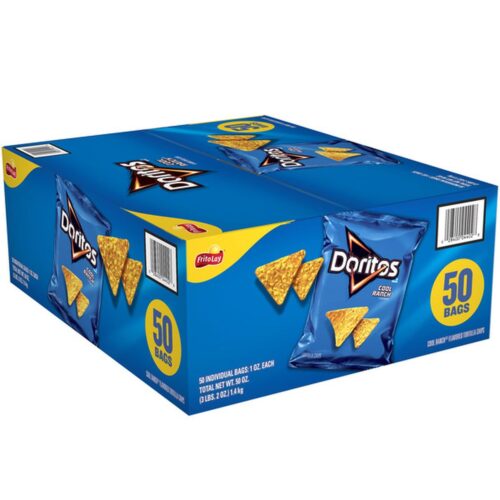 Frito-Lay Doritos Tortilla Chips, Cool Ranch, 1 oz, 50 ct Frito-Lay Doritos Tortilla Chips, Cool Ranch, 1 oz, 50 ct (Case)