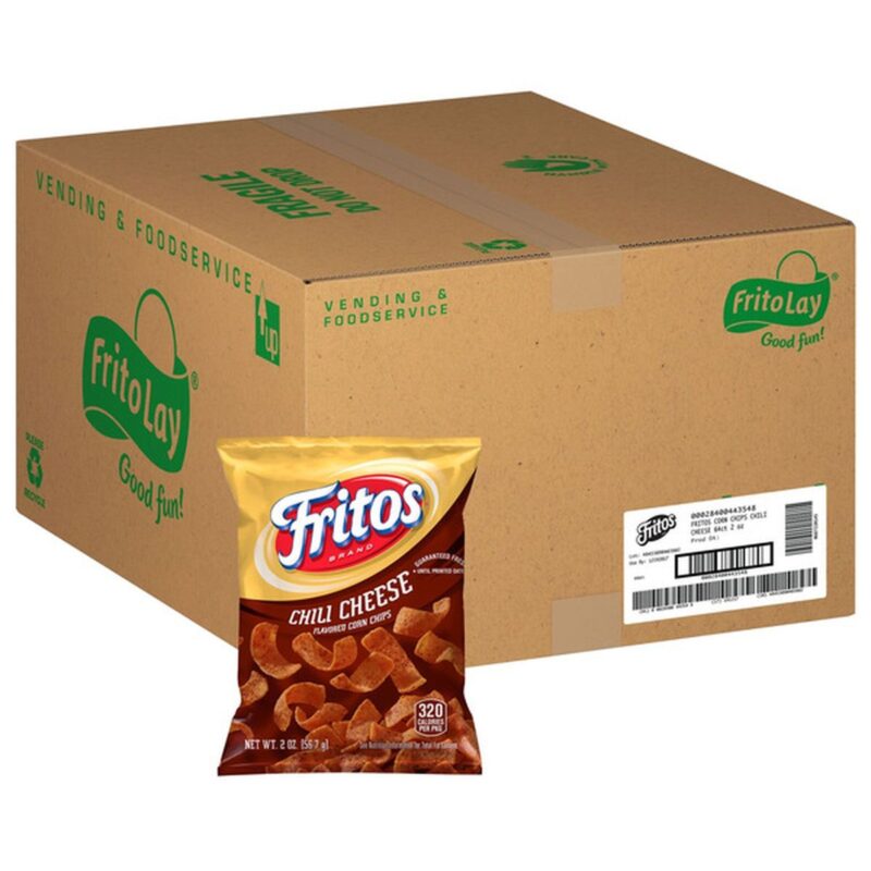 Frito-Lay Fritos Corn Chips, Chili Cheese, 2 oz, 64 ct (Case)