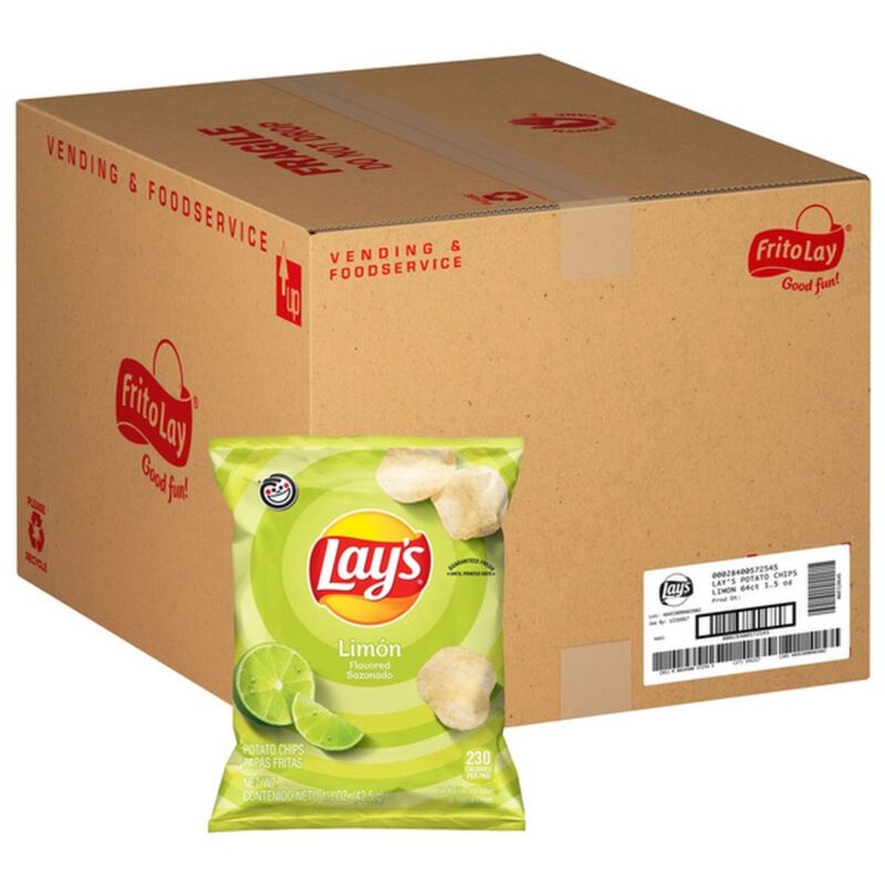 Frito-Lay Lay's Potato Chips, Limon, 1.5 oz, 64 ct (Case)
