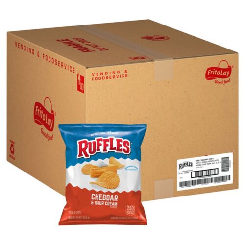 Frito-Lay Ruffles Potato Chips, Cheddar & Sour Cream, 1.5 oz, 64 ct Frito-Lay Ruffles Potato Chips, Cheddar & Sour Cream, 1.5 oz, 64 ct (Case)