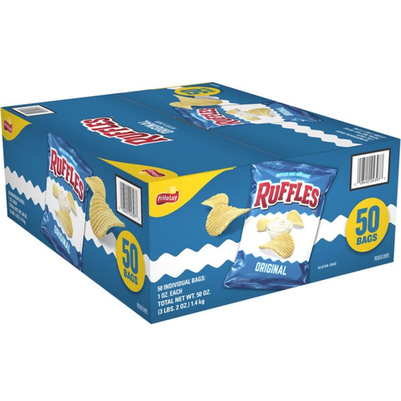 Frito-Lay Ruffles Potato Chips, Original, 1 oz, 50 ct Frito-Lay Ruffles Potato Chips, Original, 1 oz, 50 ct (Case)