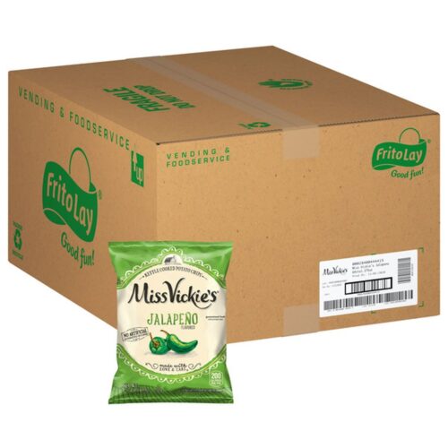 Miss Vickie's Kettle Cooked Potato Chips, Jalapeno, 1.38 oz, 64 ct (Case)