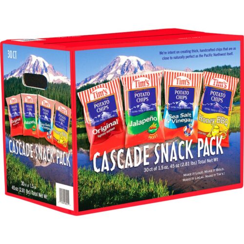 Tim's Cascade Potato Chips, Variety Pack, 1.5 oz, 30 ct Tim's Cascade Potato Chips, Variety Pack, 1.5 oz, 30 ct (Case)