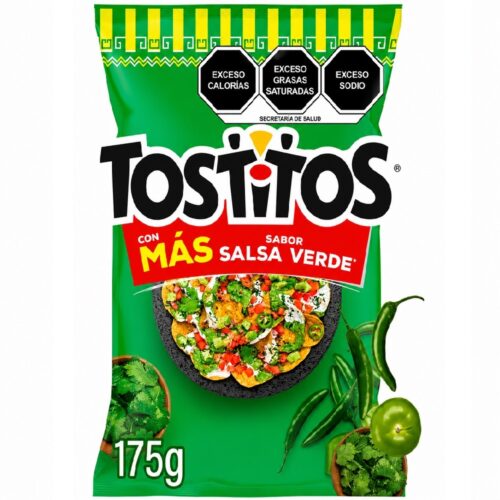 Tostitos Salsa Verde Chips (Imported), 175g, 20 ct (Case)